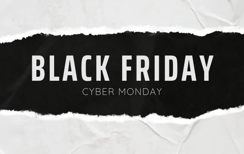 Black Friday Cyber Monday Header Image for Blog Post